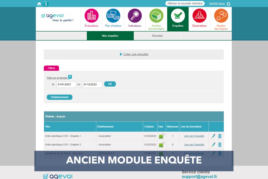 ANCIEN MODULE ENQUETE