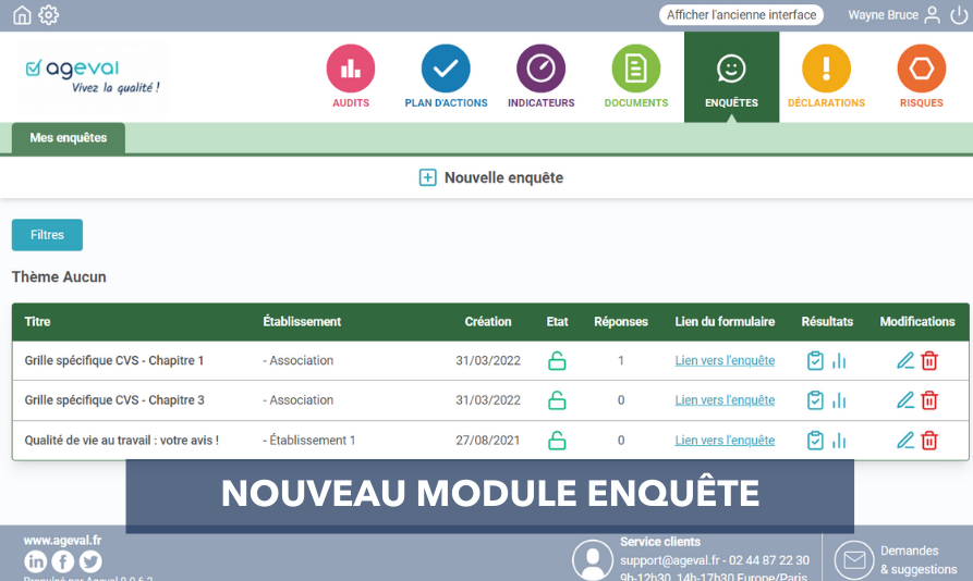 NOUVEAU MODULE ENQUETE