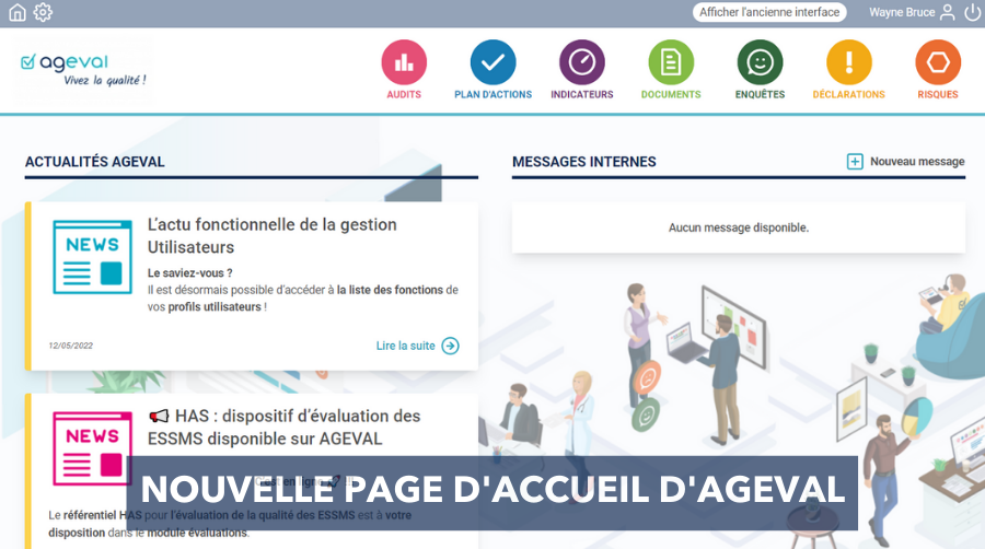 Nouvelle page d'accueil d'AGEVAL